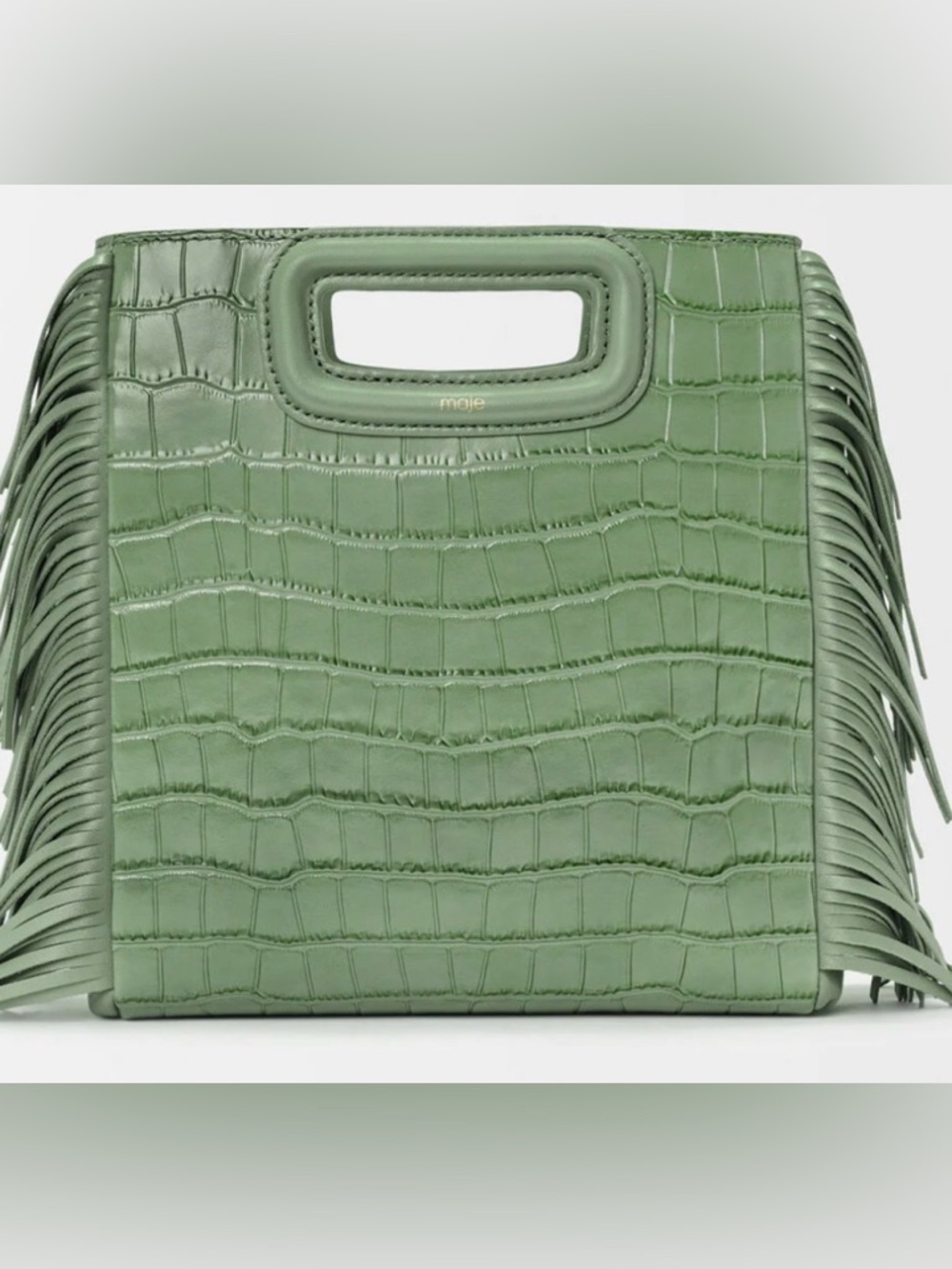 Maje  M bag in crocodile-effect leather Green